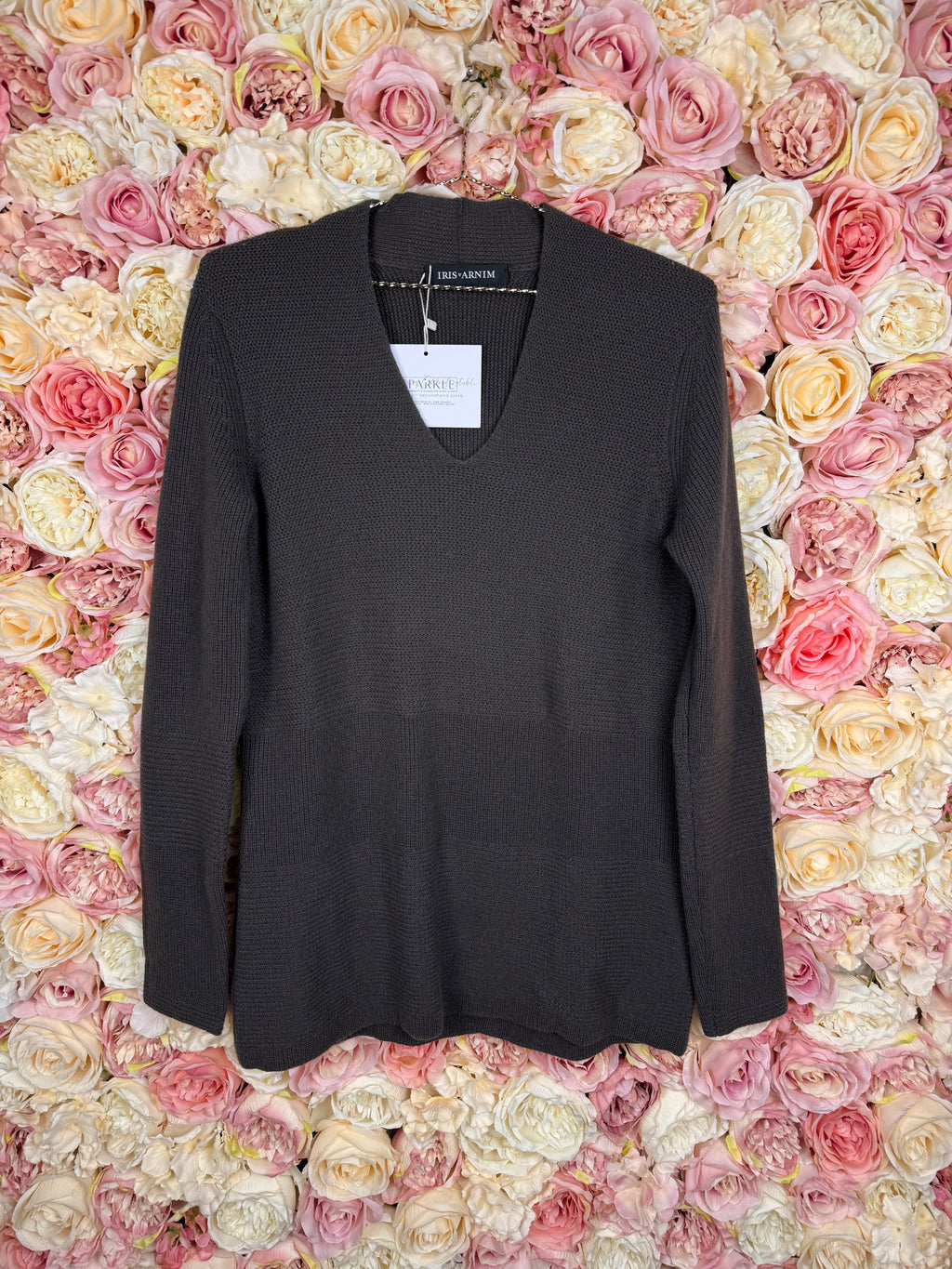 Iris von Arnim Sweater V-Neck Brown