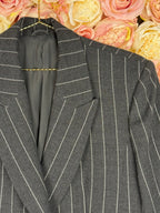 Brunello Cucinelli Striped Wool Blazer Grey White Sz. 40 DE (44 IT)
