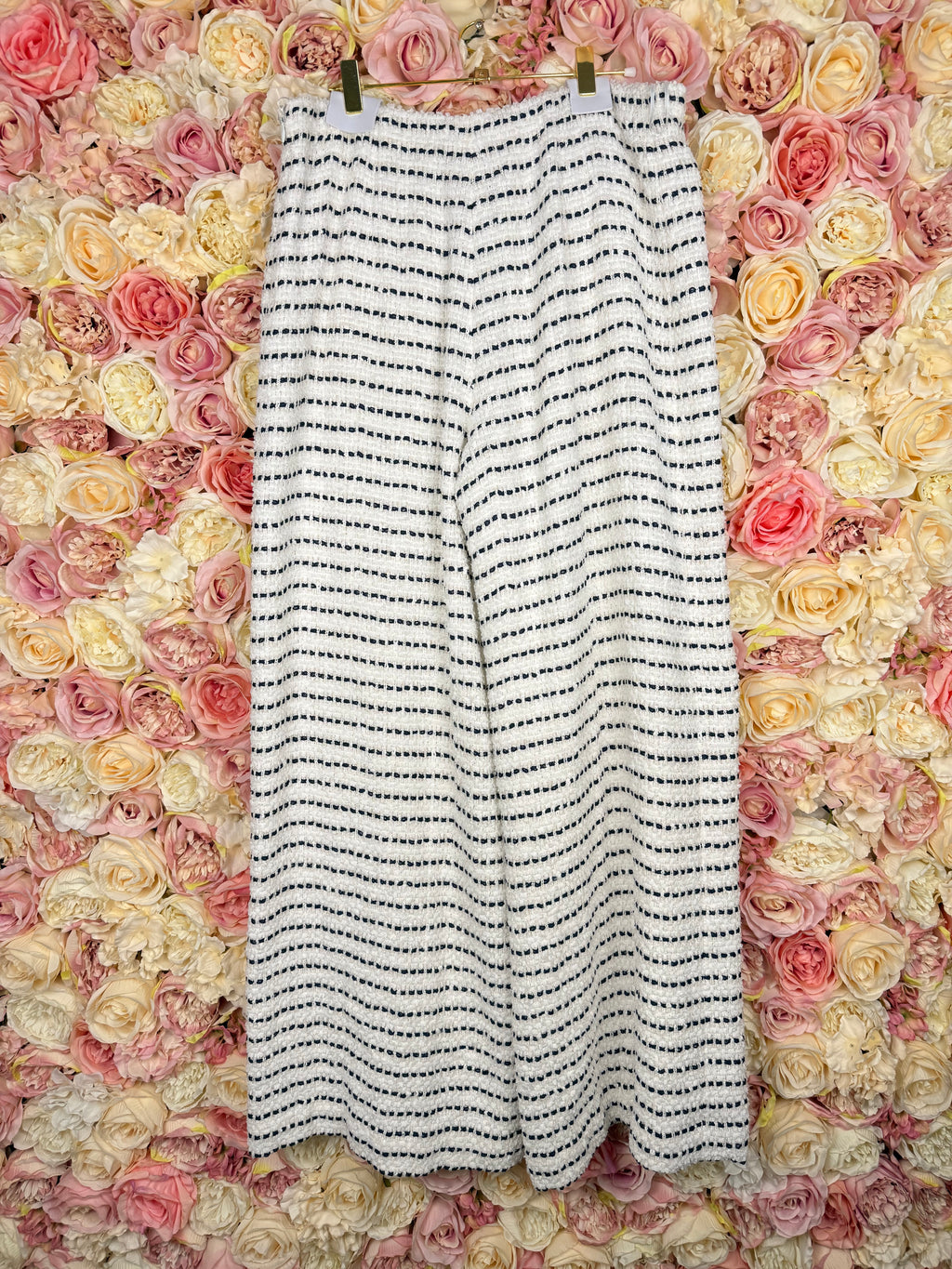 Chanel S23 Tweed Pants White Blue Sz. 42 DE (44 FR)