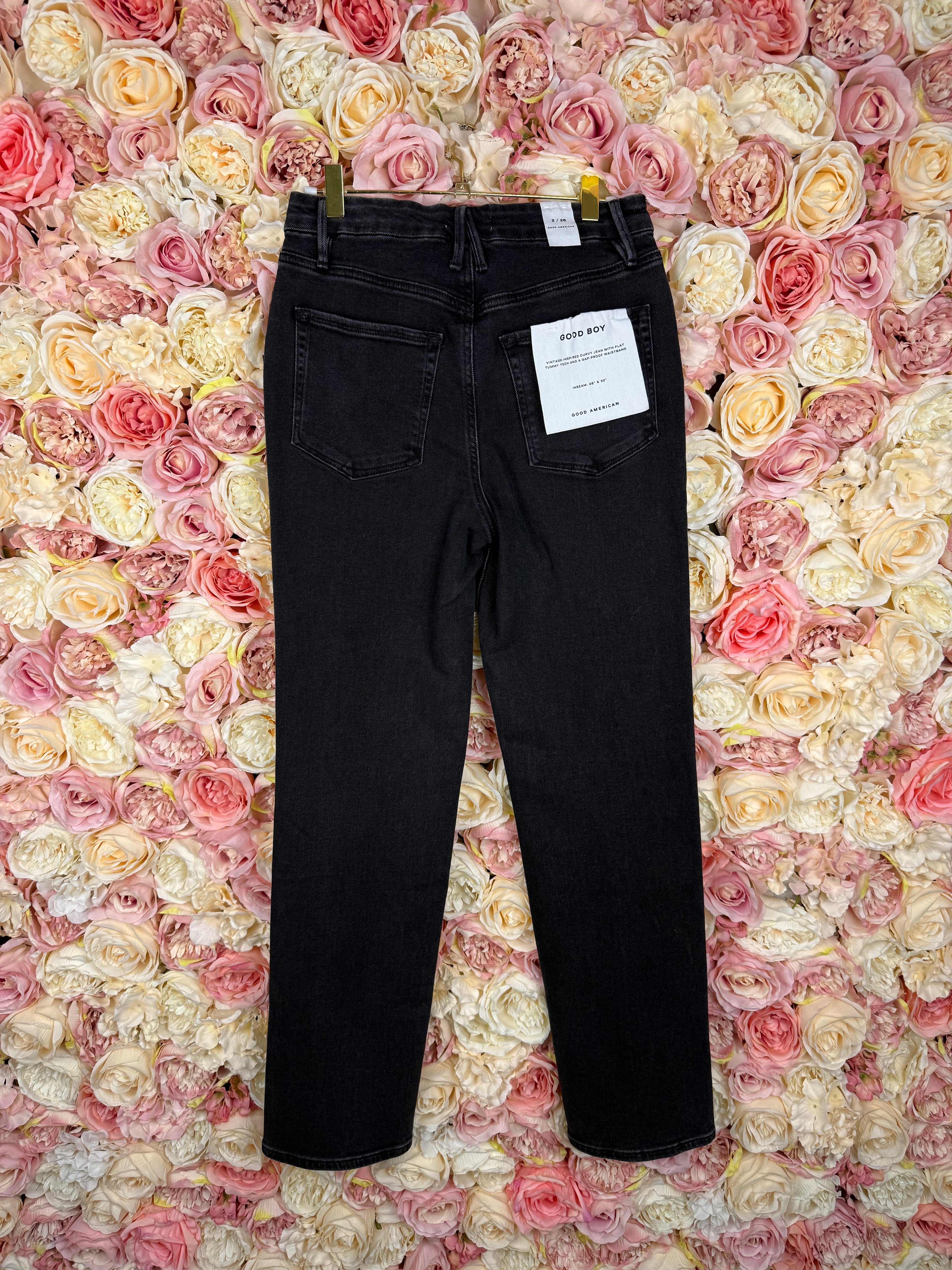 Good American "Good Boy" Jeans Dark Grey Sz. 2/26
