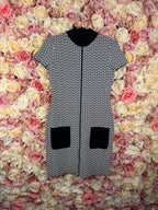 Valentino Stretch Dress Black White Sz. M