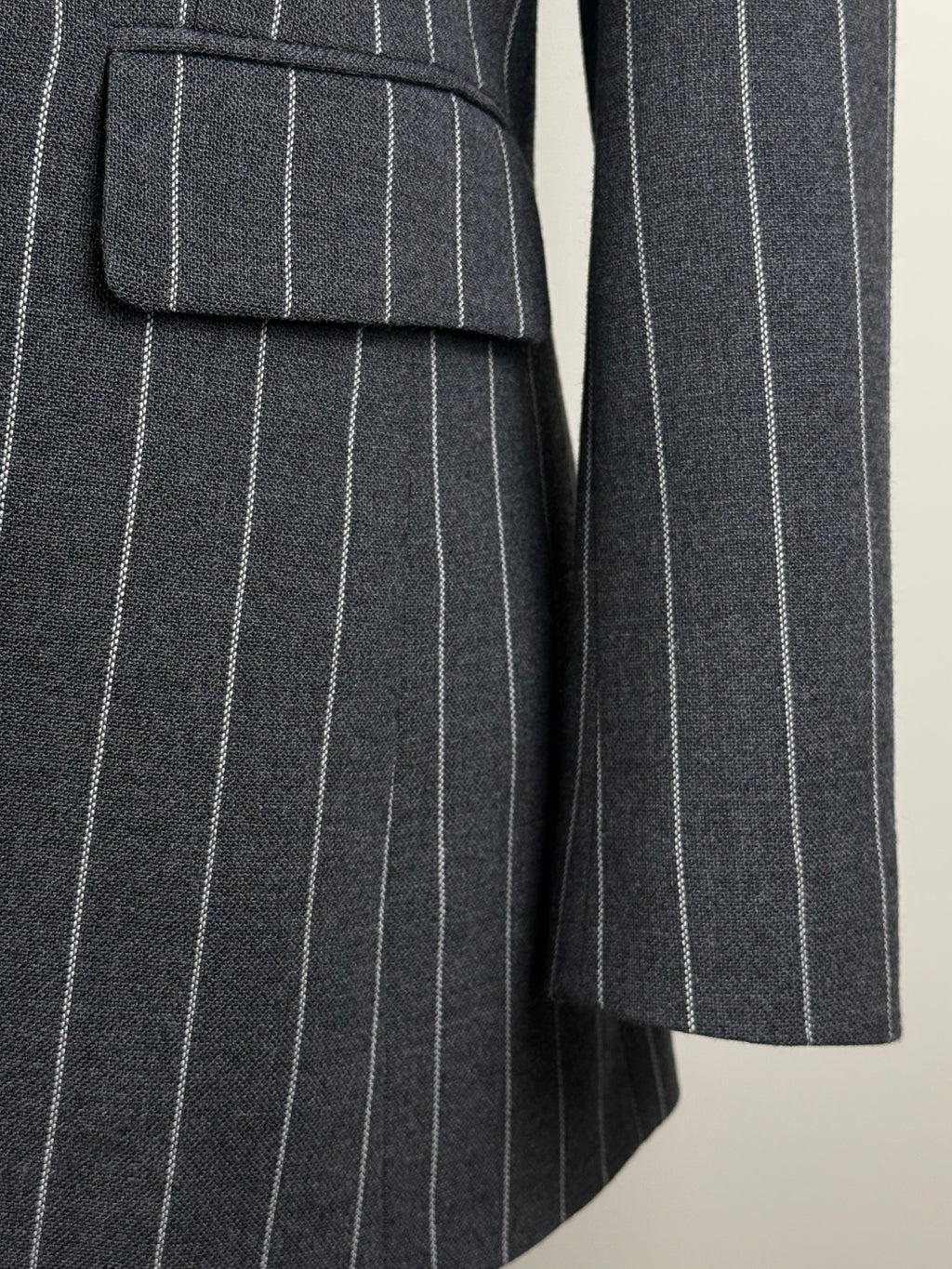 Brunello Cucinelli Striped Wool Blazer Grey White Sz. 40 DE (44 IT)