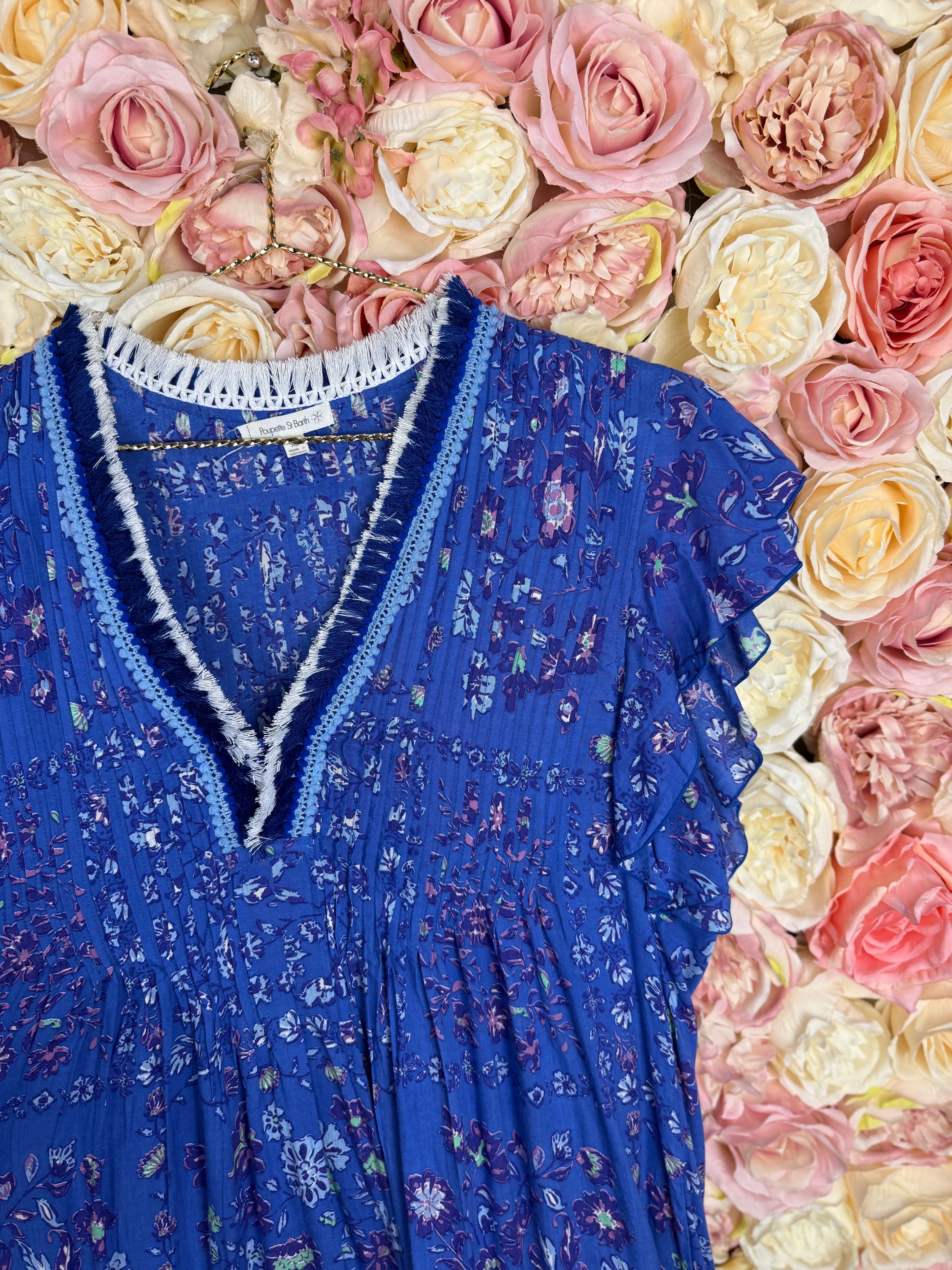 Poupette St. Barth Dress Blue Multi Sz. XS
