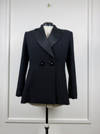 Chanel Tweed Smoking-Blazer – Schwarz – vermutlich Pre-Fall 2017 – Gr. 44 DE (46 FR)