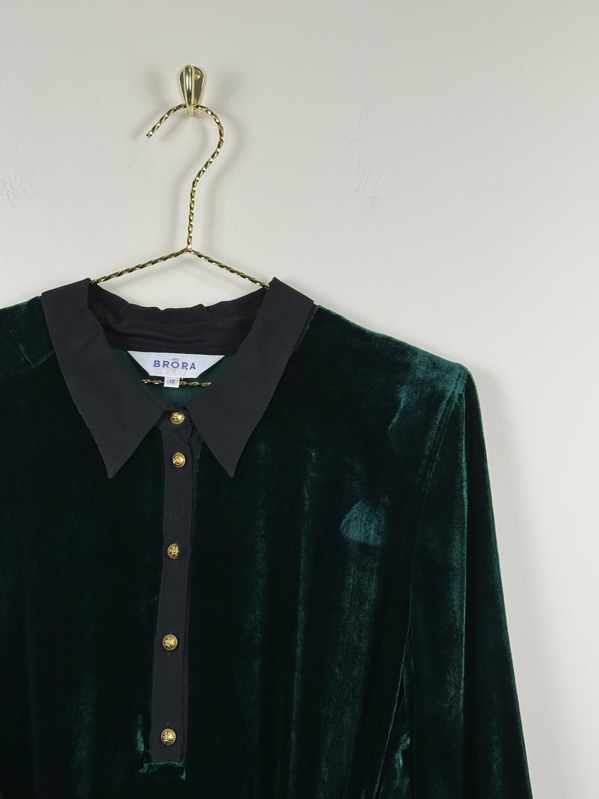 Brora Samt Kleid – Dunkelgrün – Gr. M