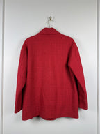 Chanel Tweed-Blazer mit Kamelien-Brosche – Rot – Gr. 38 DE (40 FR) – 2022