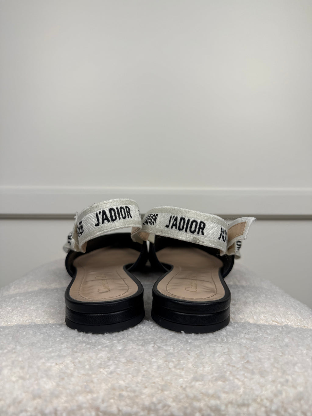 Christian Dior J'Adior Slingback Flats Black Sz. 39 EU