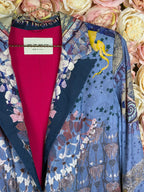 Etro Silk Mix Coat Blue Multi Sz. 40 DE (44 IT)