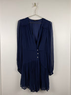Maje Kleid mit Volants – Dunkelblau – Gr. 36 DE (38 FR)