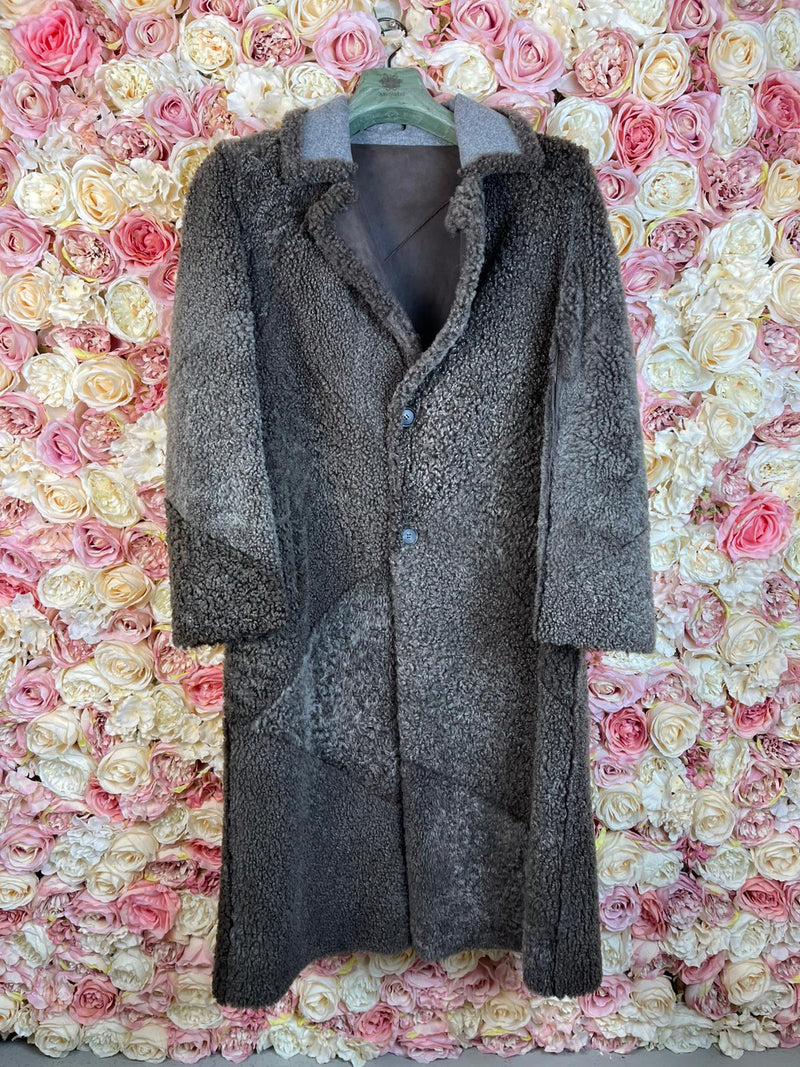 Frauenschuh Reversible Lambskin Coat Dark Taupe Sz. L