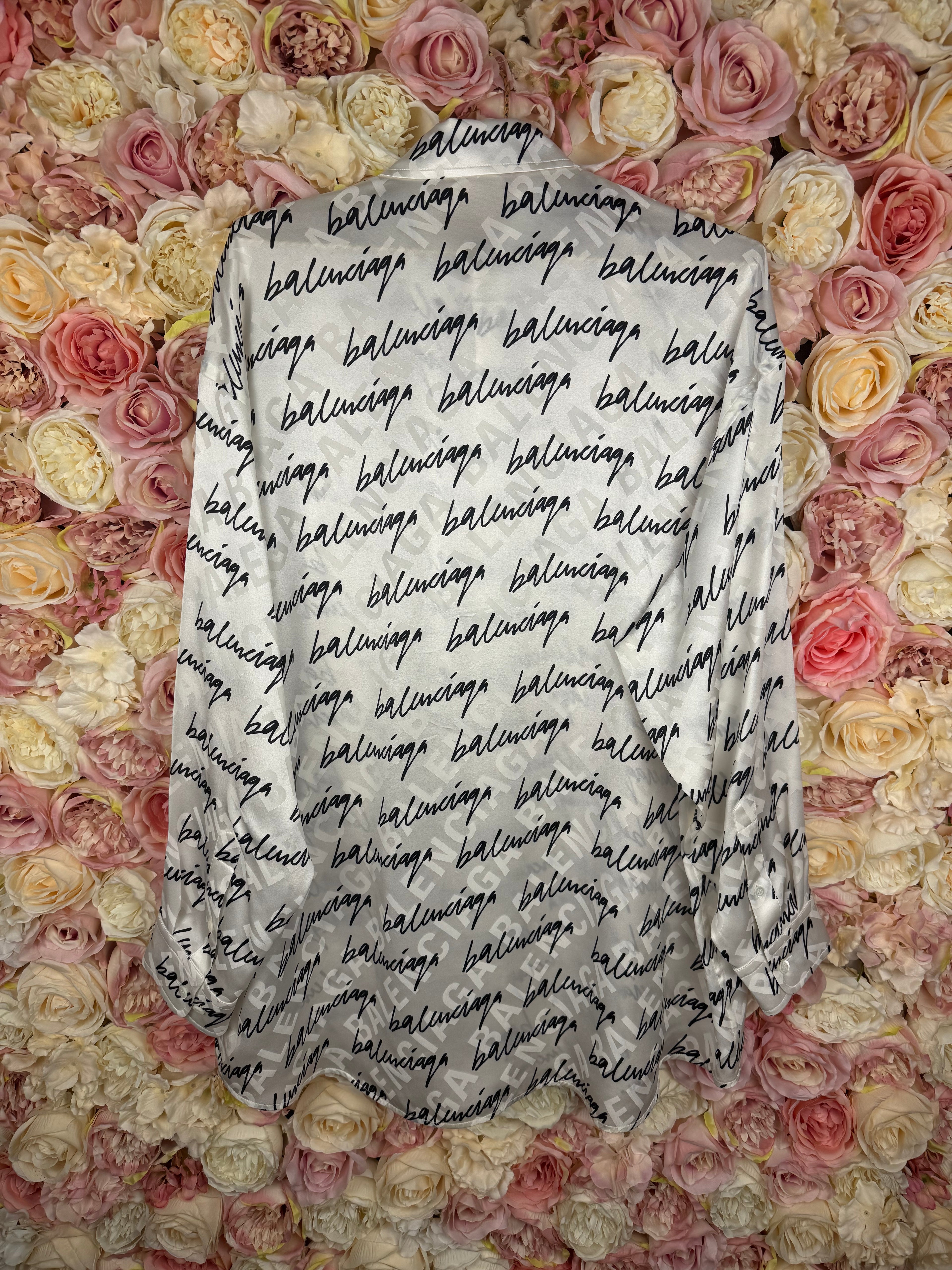 Balenciaga Oversized Blouse White Black Sz. 34 DE (36 FR)