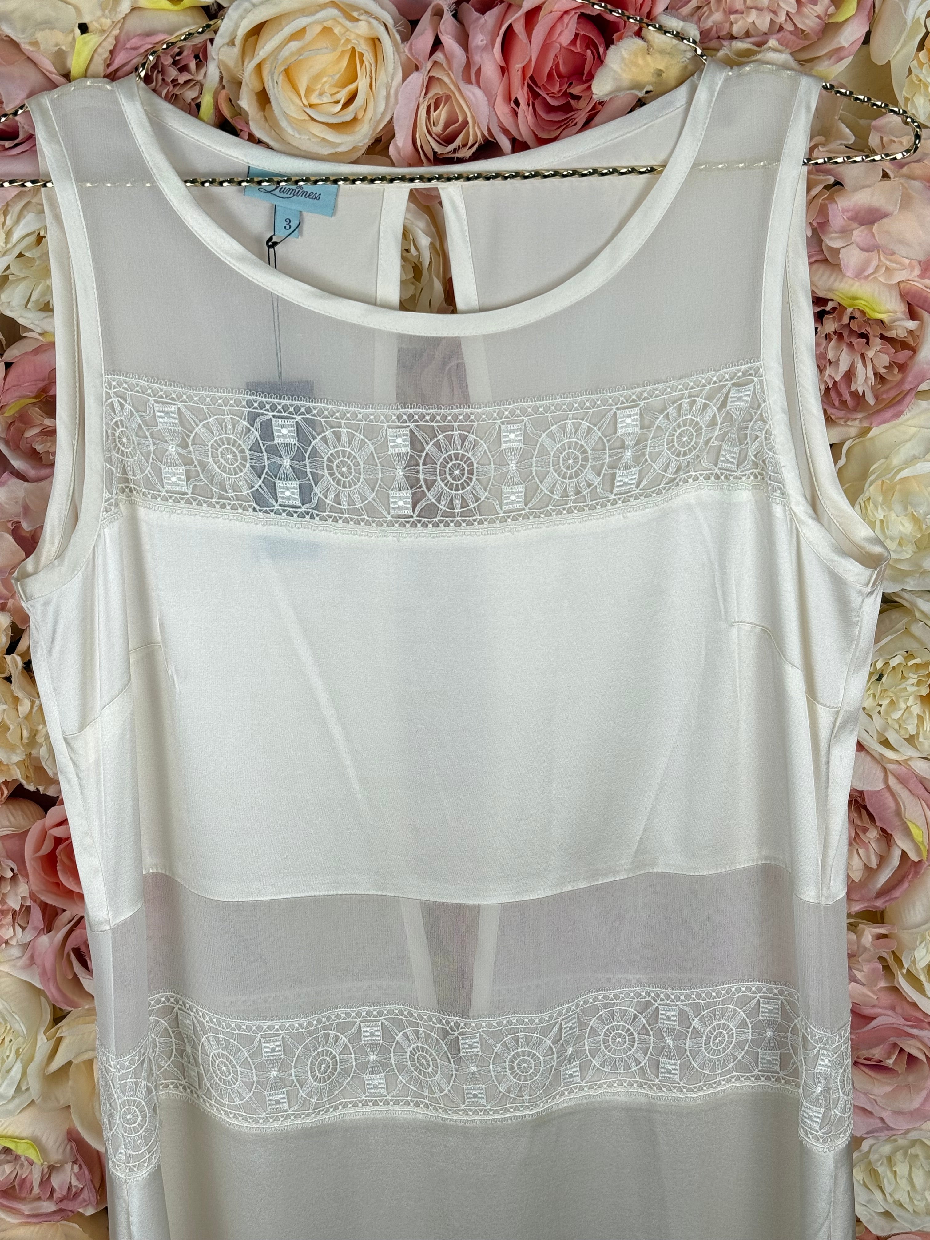 Luminess Silk Beach/Bed Dress White Sz. 3 (L)