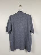 Malo Kurzarm-Rollkragenpullover – Grau – Gr. L