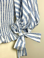 Caroline Constas Top White Blue Sz. XS