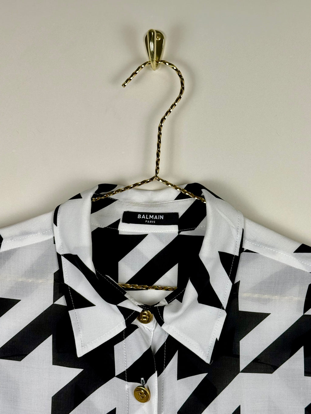 Balmain Oversized Blouse Black White Sz. 34 DE (36 FR)