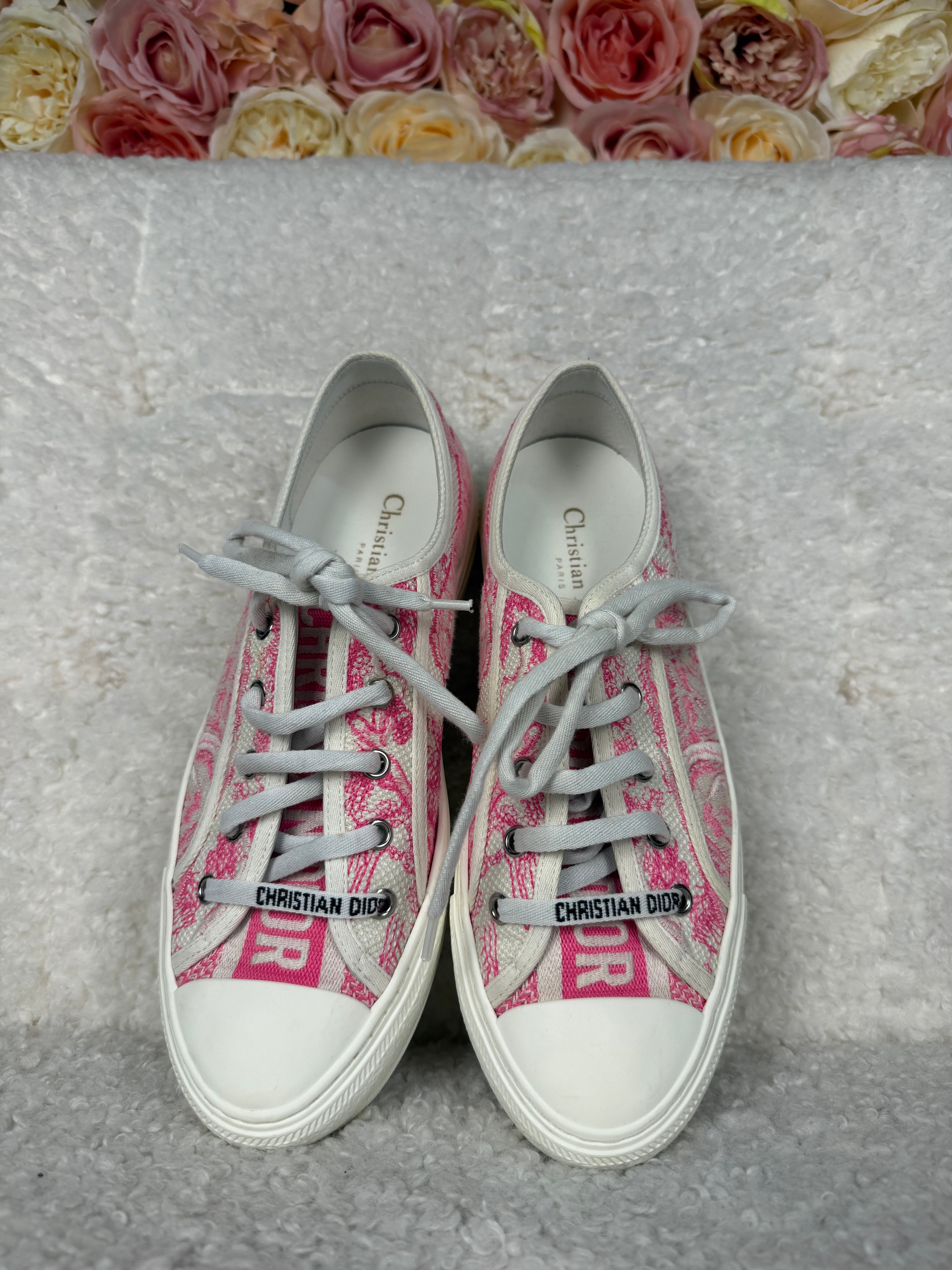 Christian Dior Walk'n'Dior Sneakers White Pink Sz. 39.5 EU