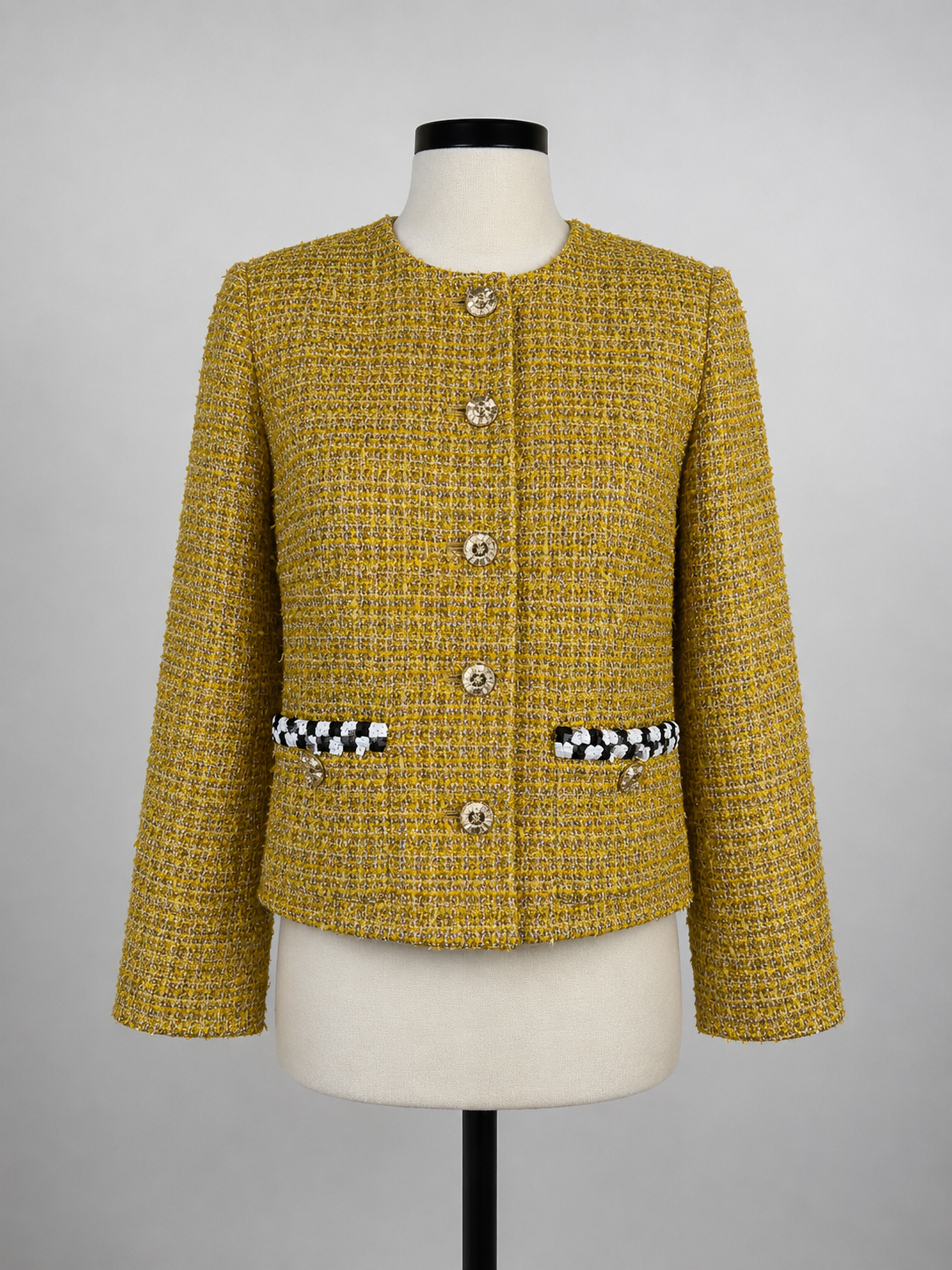 Chanel 2023 Tweed Jacket Gold Yellow Sz. 34 DE (36 FR)