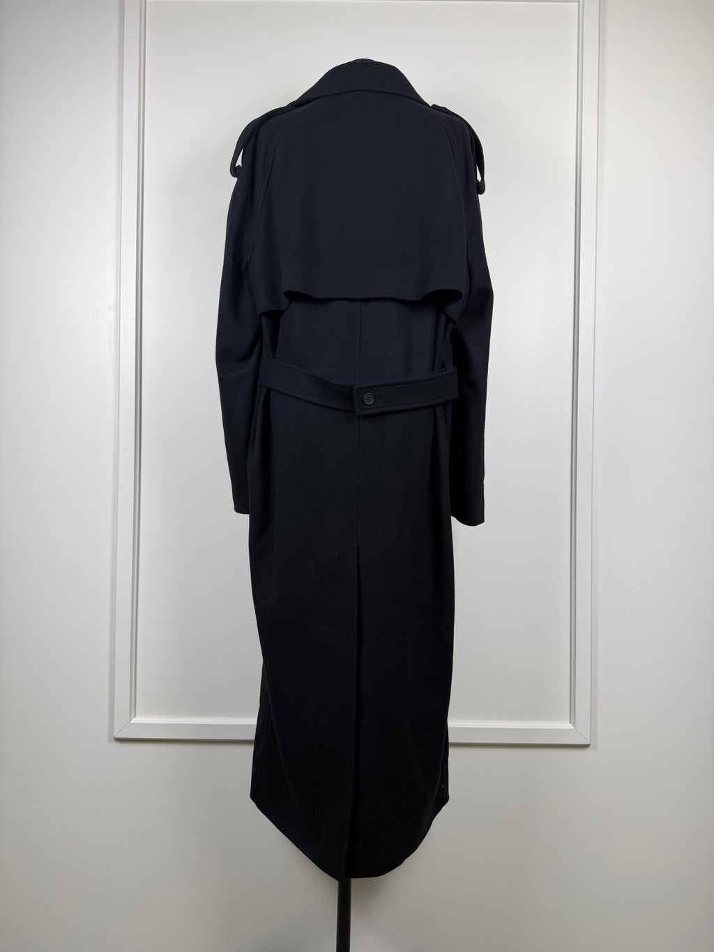 Courrèges Oblique Woll Mantel – Schwarz – Gr. S