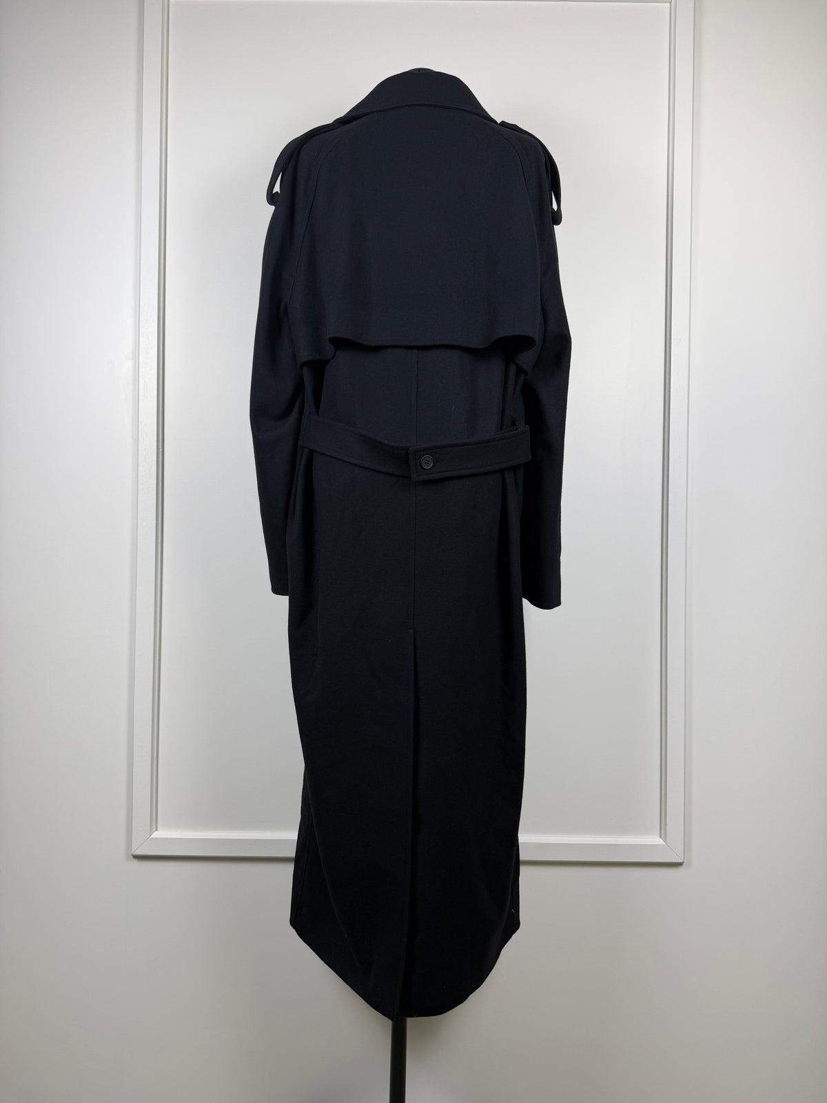 Courrèges Oblique Woll Mantel – Schwarz – Gr. S