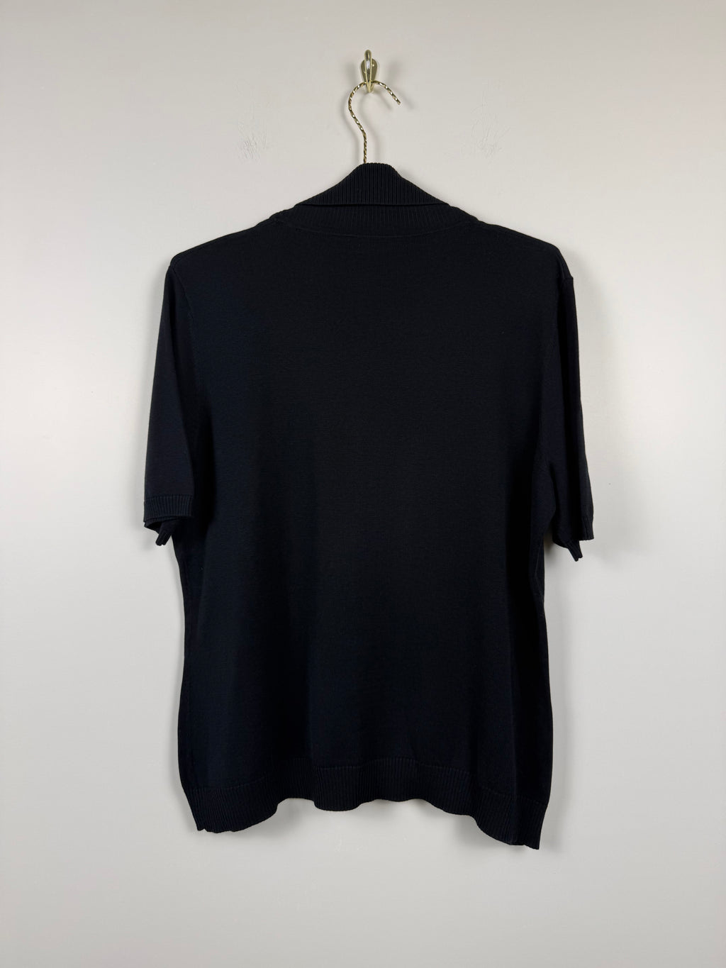 Peter Hahn Kurzarmpullover mit Rollkragen – Schwarz – Gr. 44 DE