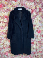Yves Salomon Lambskin Coat Black & Brown Sz. L