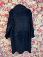 Yves Salomon Lambskin Coat Black & Brown Sz. L