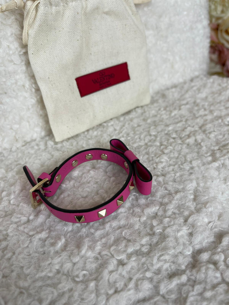 Valentino Leather Bracelet Pink