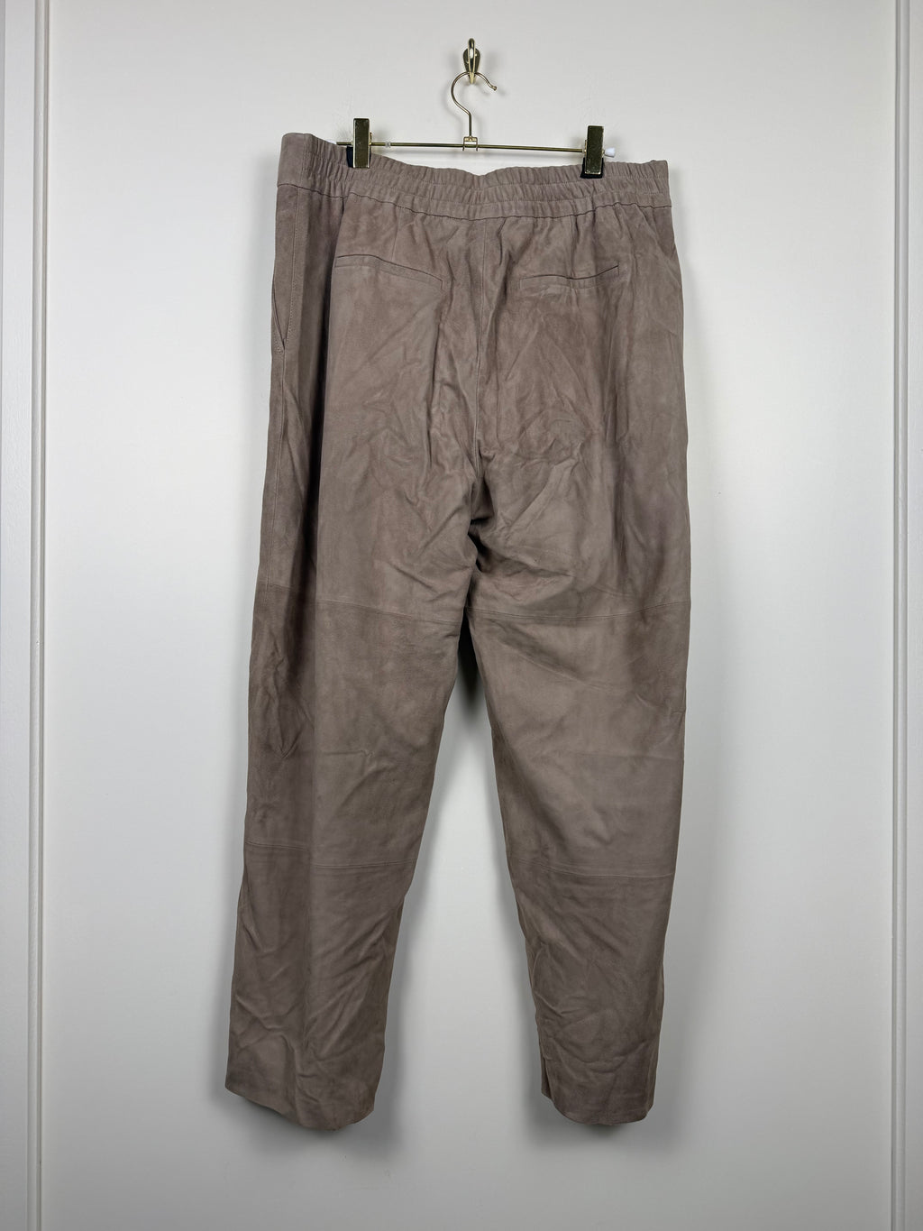 Iris von Arnim Leather Pants Grey & Taupe Sz. 42 DE