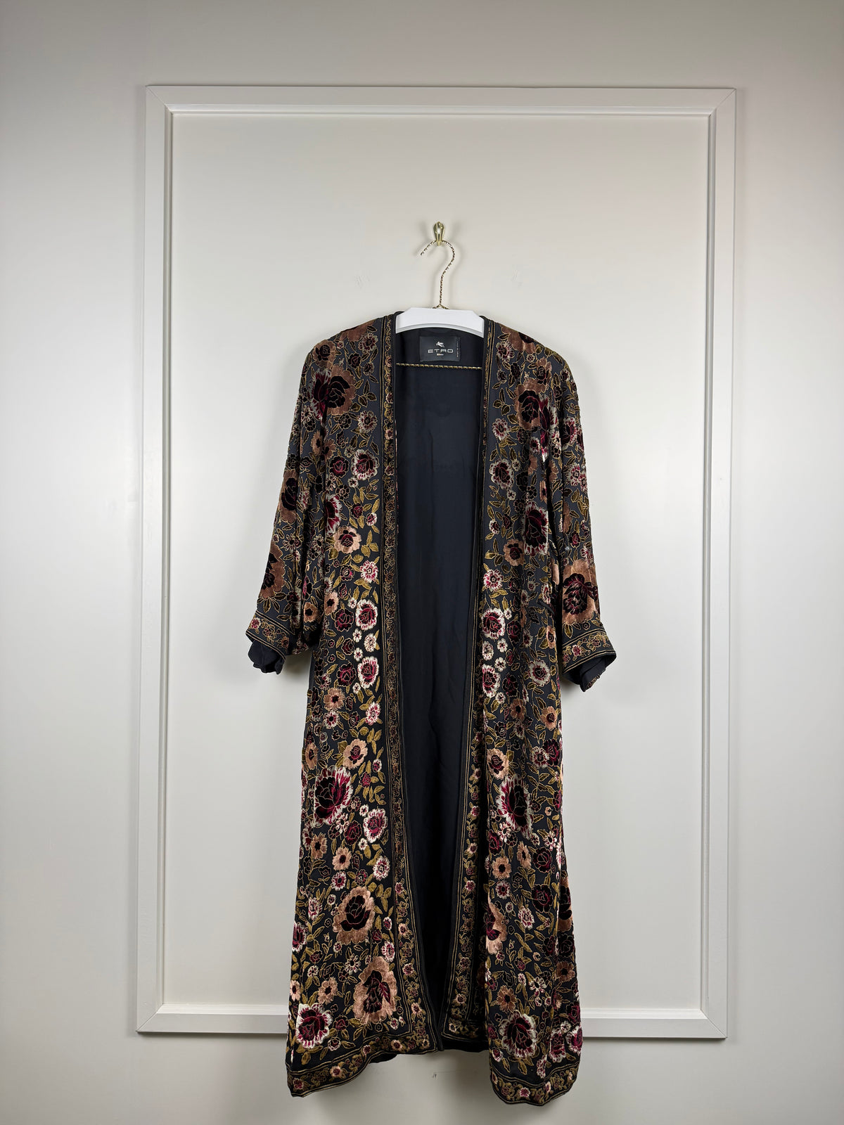 Etro Mantel mit floralen Samt-Details – Multicolor – Gr. 40 DE (44 IT)