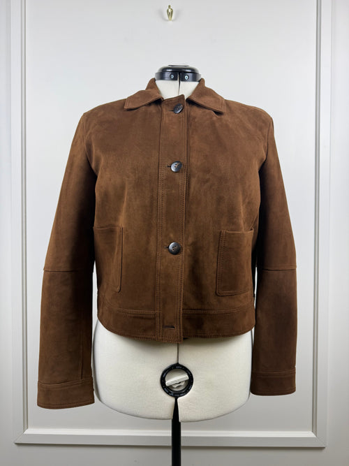 Max Mara Studio Veloursleder-Jacke – Braun – Gr. 40 DE