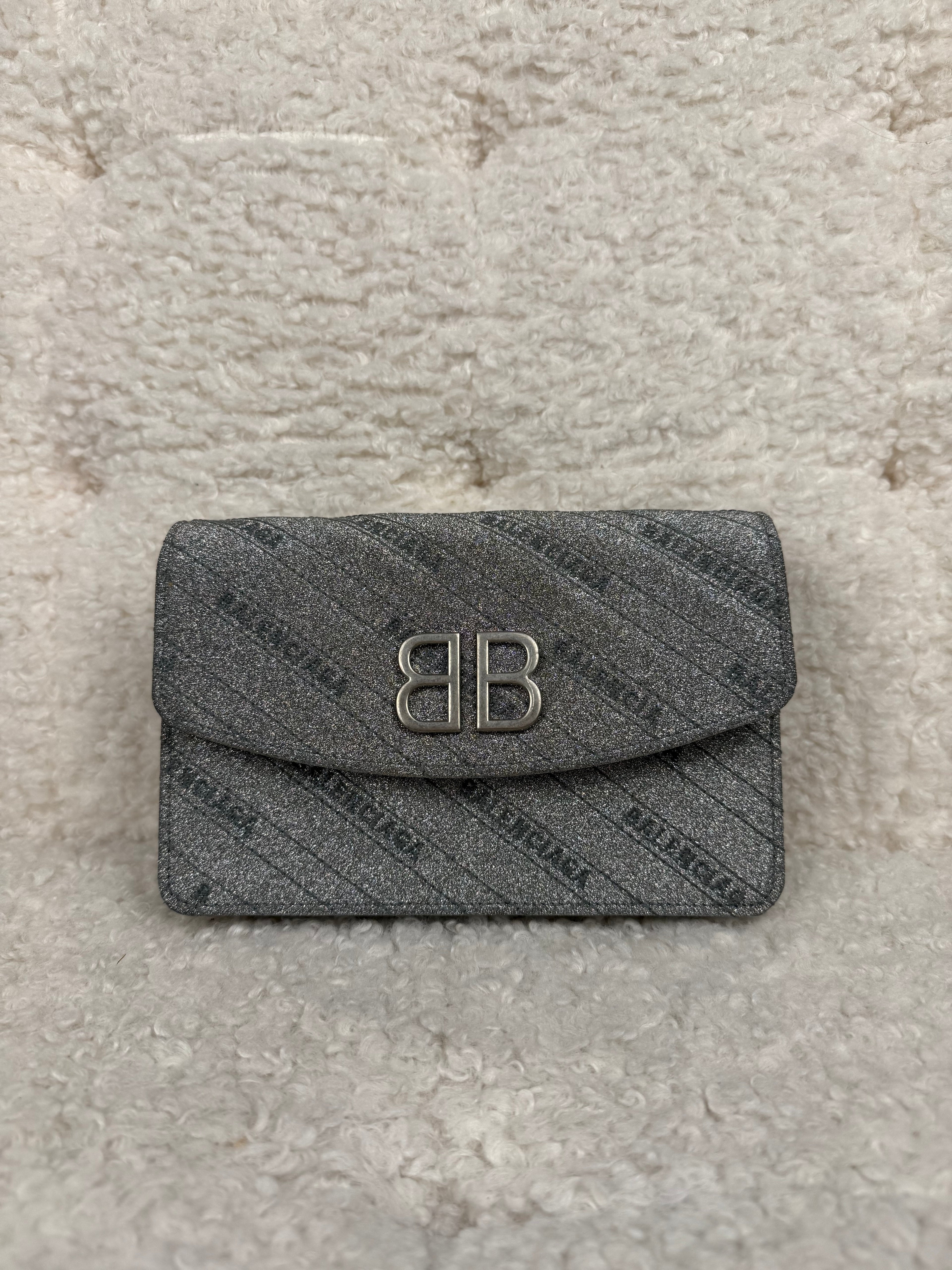 Balenciaga BB Chain Crossbody Bag Silver
