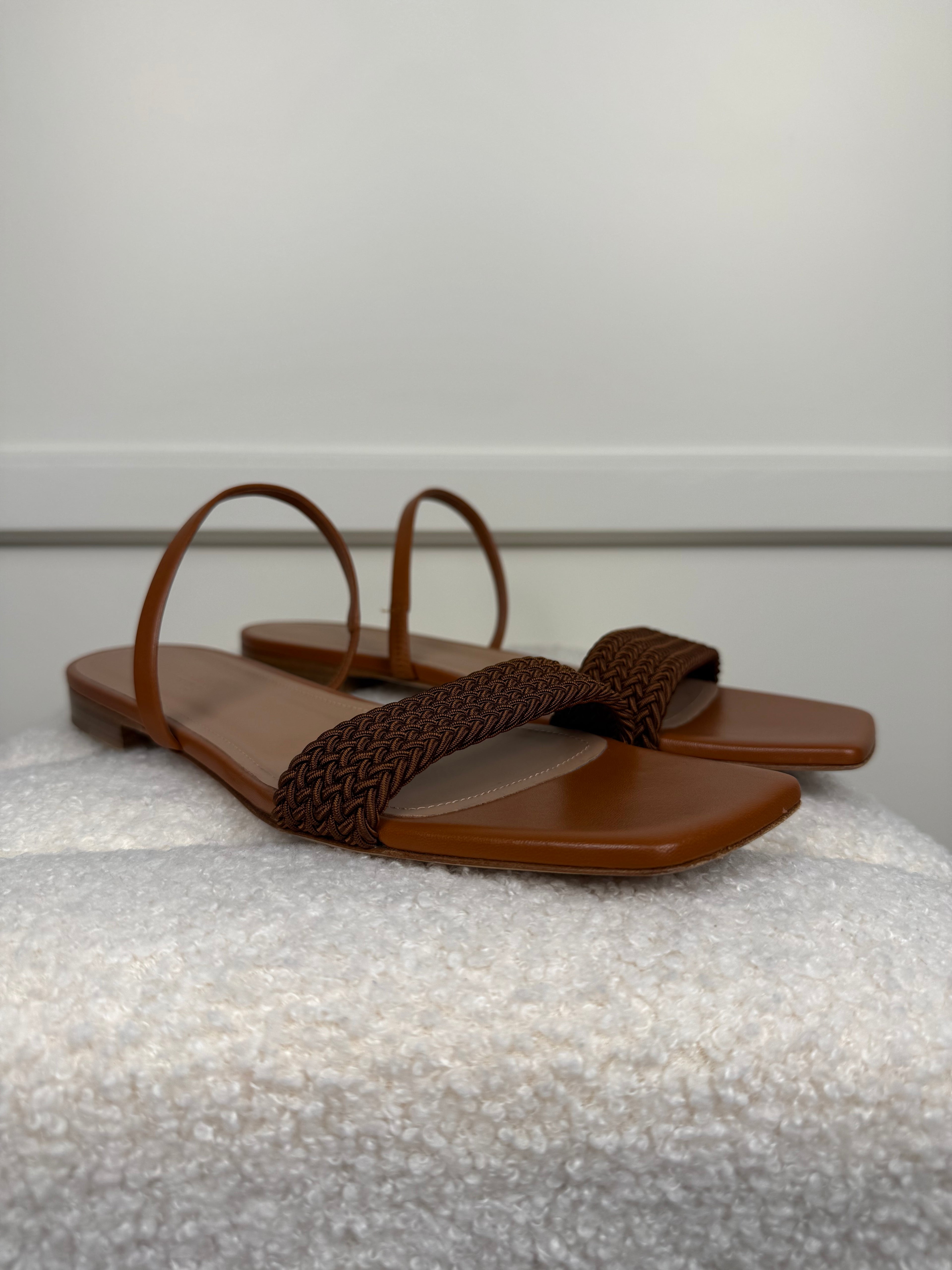 Malone Souliers Sandals Cognac Sz. 38.5 EU