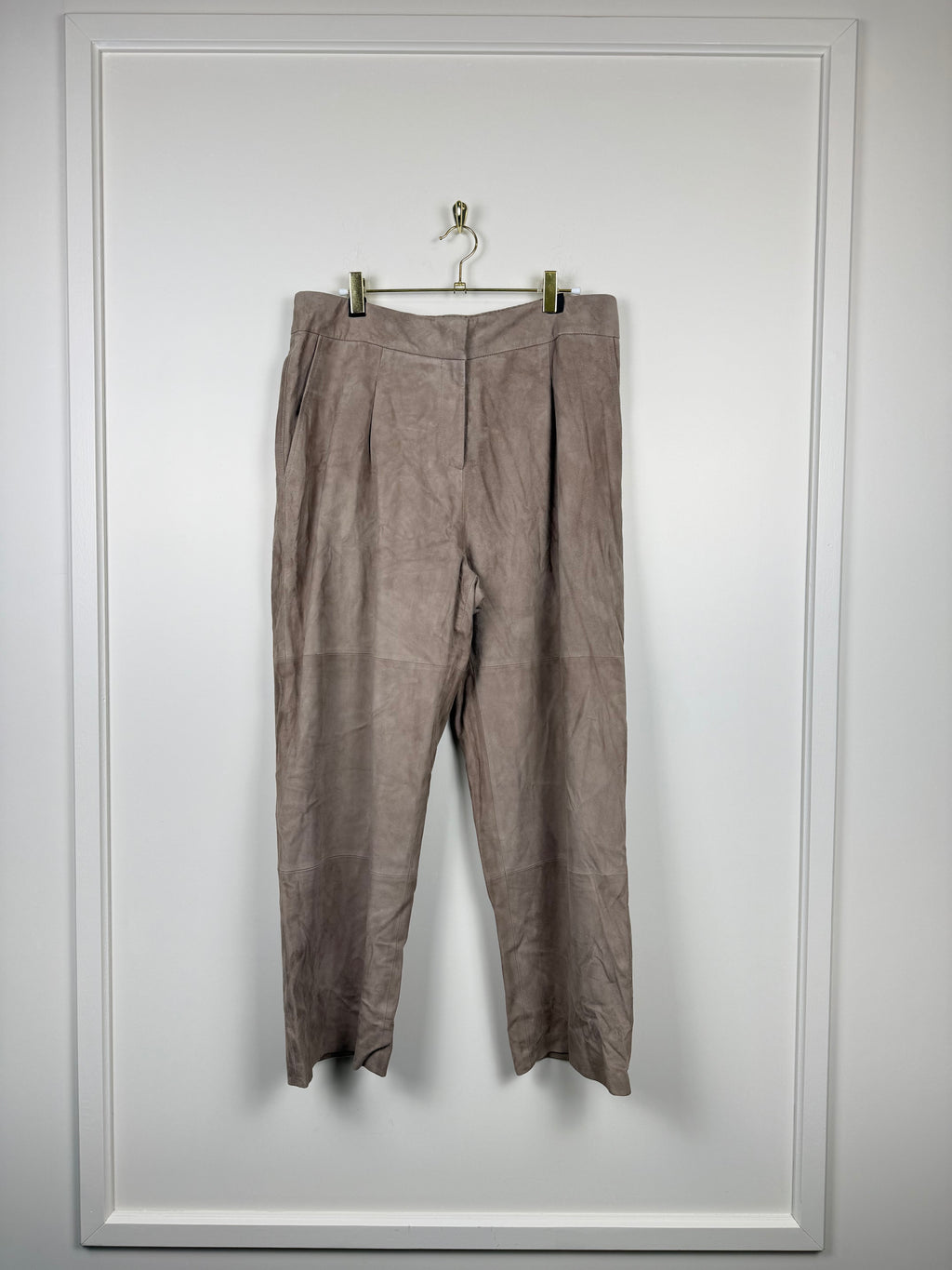 Iris von Arnim Leather Pants Grey & Taupe Sz. 42 DE