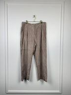 Iris von Arnim Leather Pants Grey & Taupe Sz. 42 DE