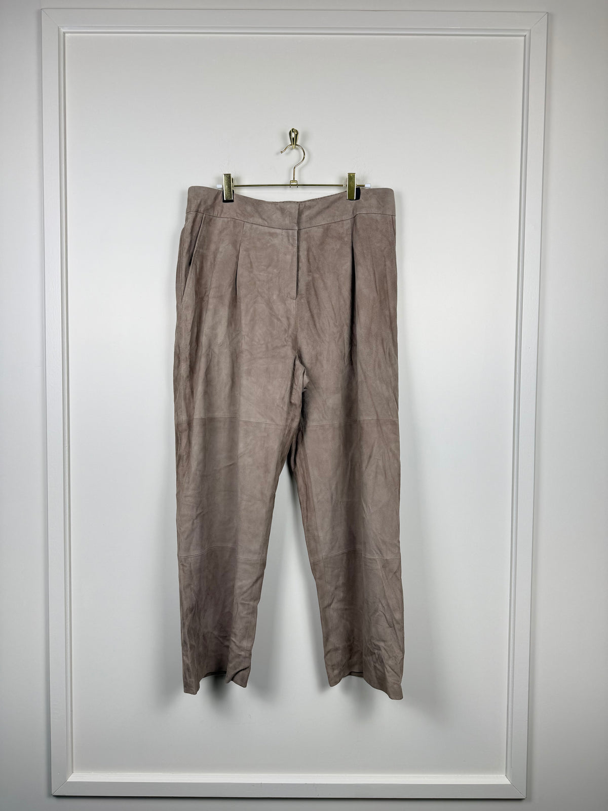 Iris von Arnim Leather Pants Grey & Taupe Sz. 42 DE