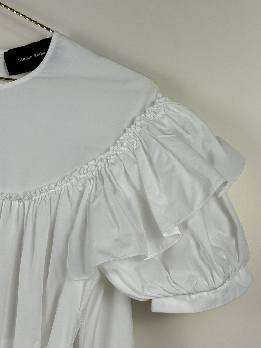 Simone Rocha Kleid mit Rüschen – Weiss – Gr. 34 DE (UK 6)