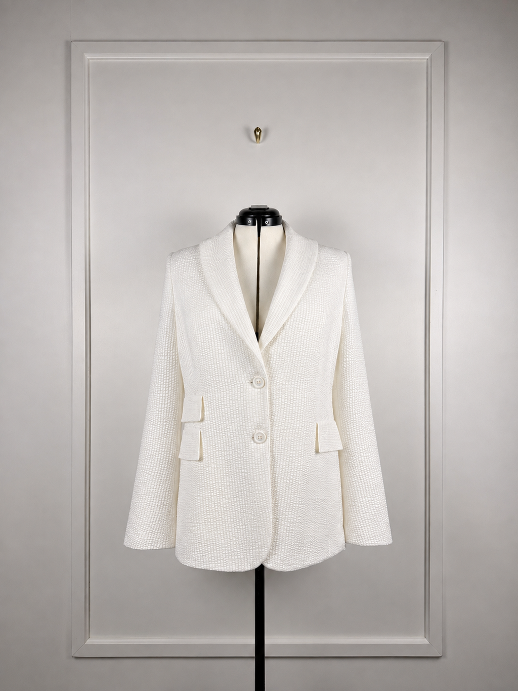 Akris Silk Mix Blazer Cream Sz. 42 DE