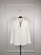Akris Silk Mix Blazer Cream Sz. 42 DE