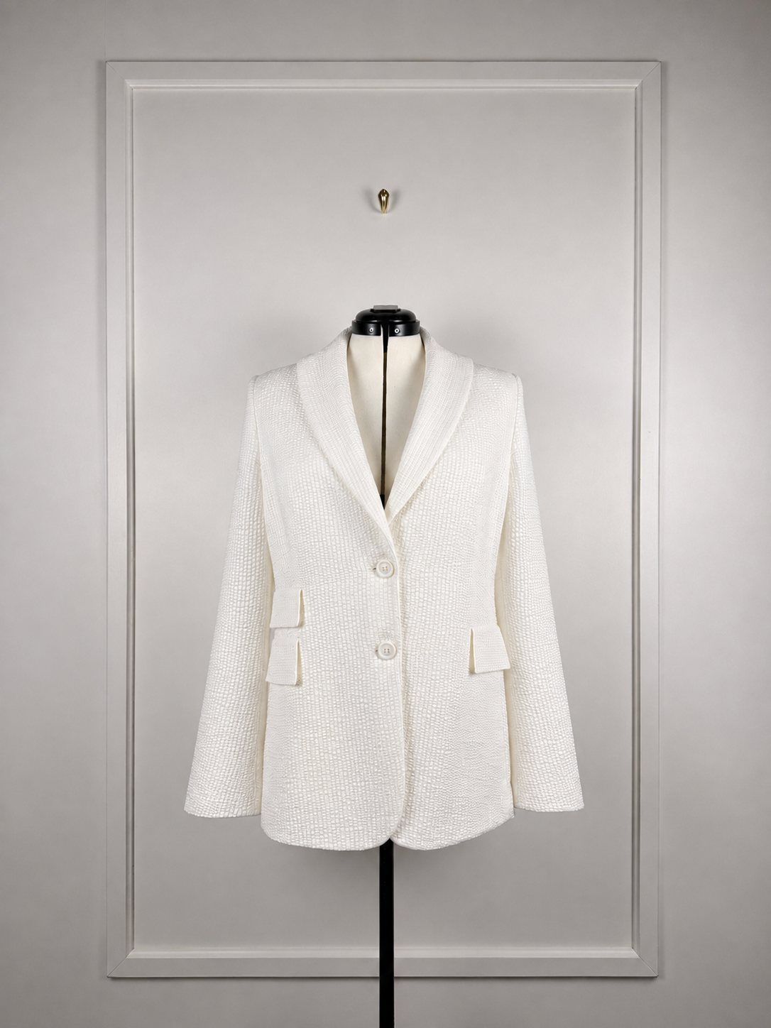 Akris Silk Mix Blazer Cream Sz. 42 DE