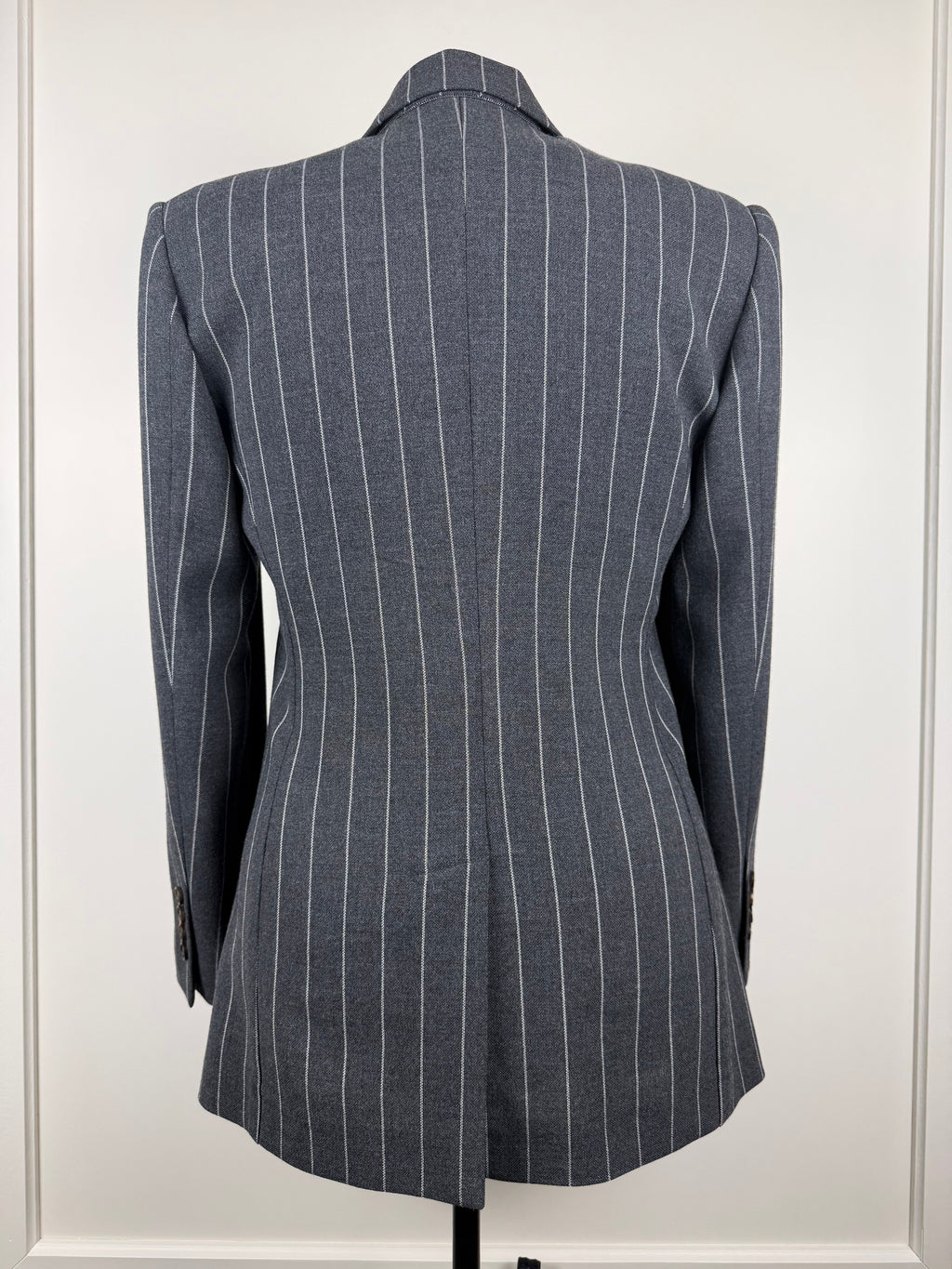 Brunello Cucinelli Striped Wool Blazer Grey White Sz. 40 DE (44 IT)