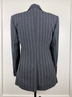 Brunello Cucinelli Striped Wool Blazer Grey White Sz. 40 DE (44 IT)