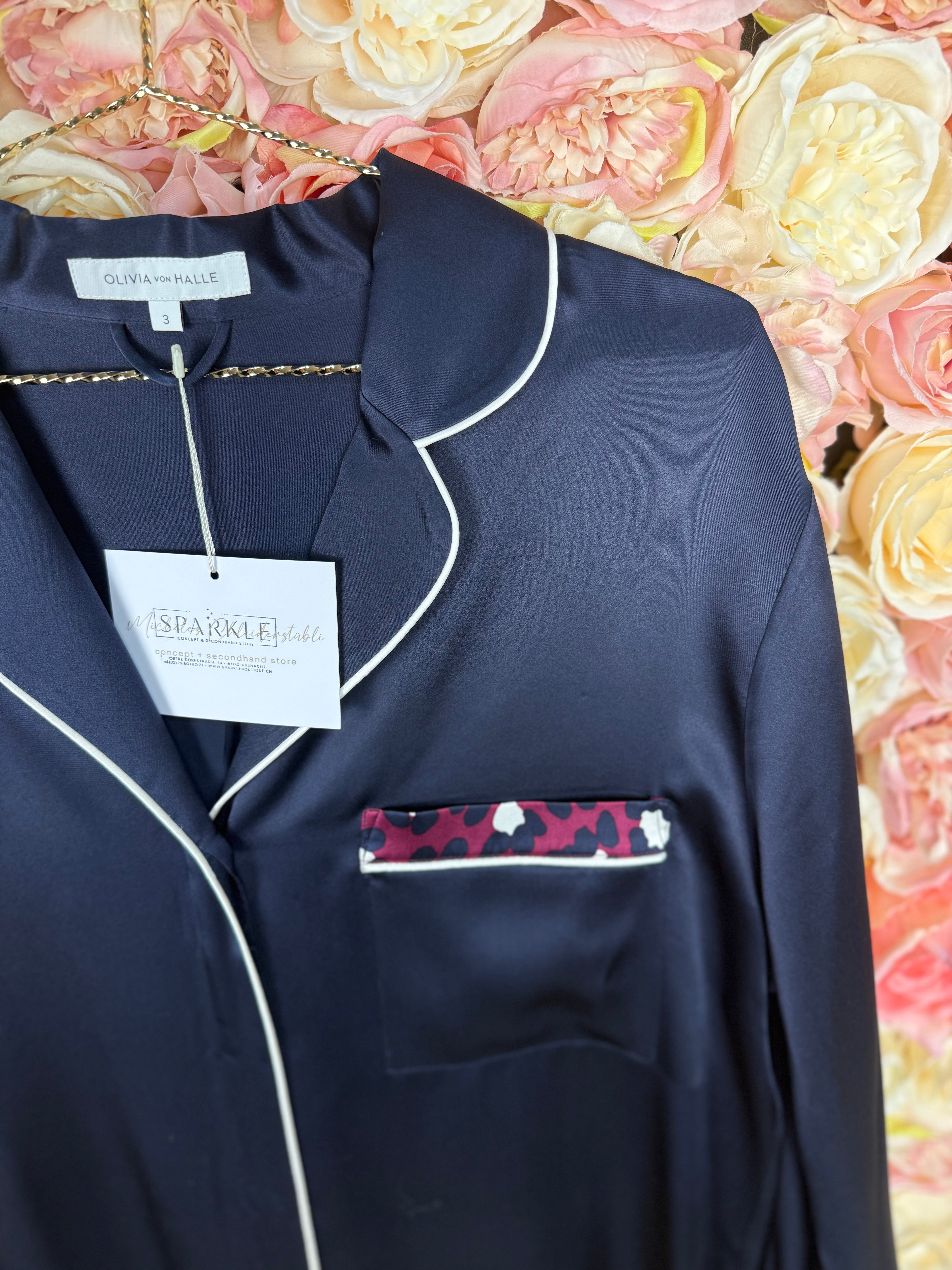 Olivia von Halle Long Silk Blouse