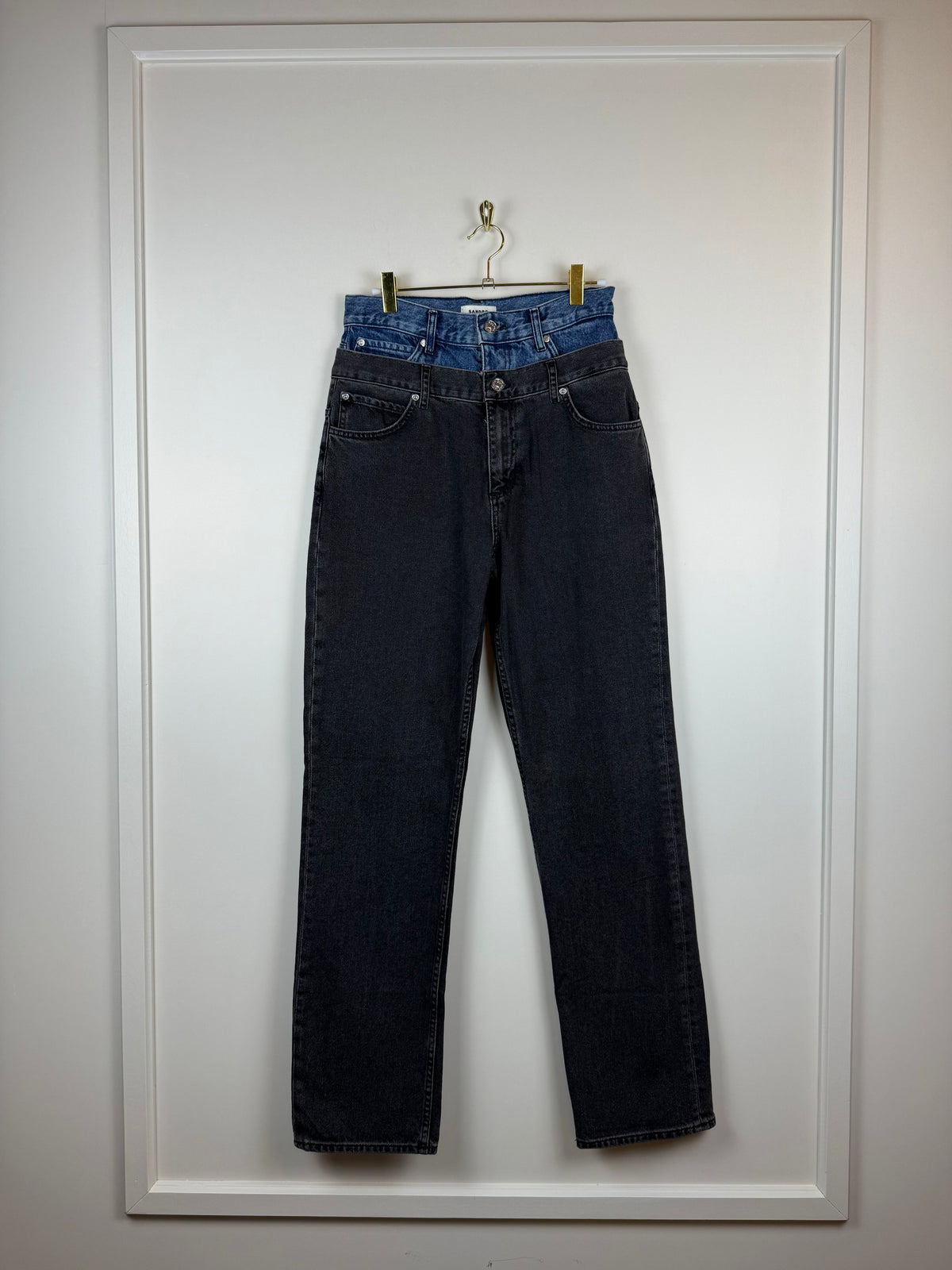 Sandro Double Waist Mom Jeans Grey Blue Sz. 36 DE (38 FR)