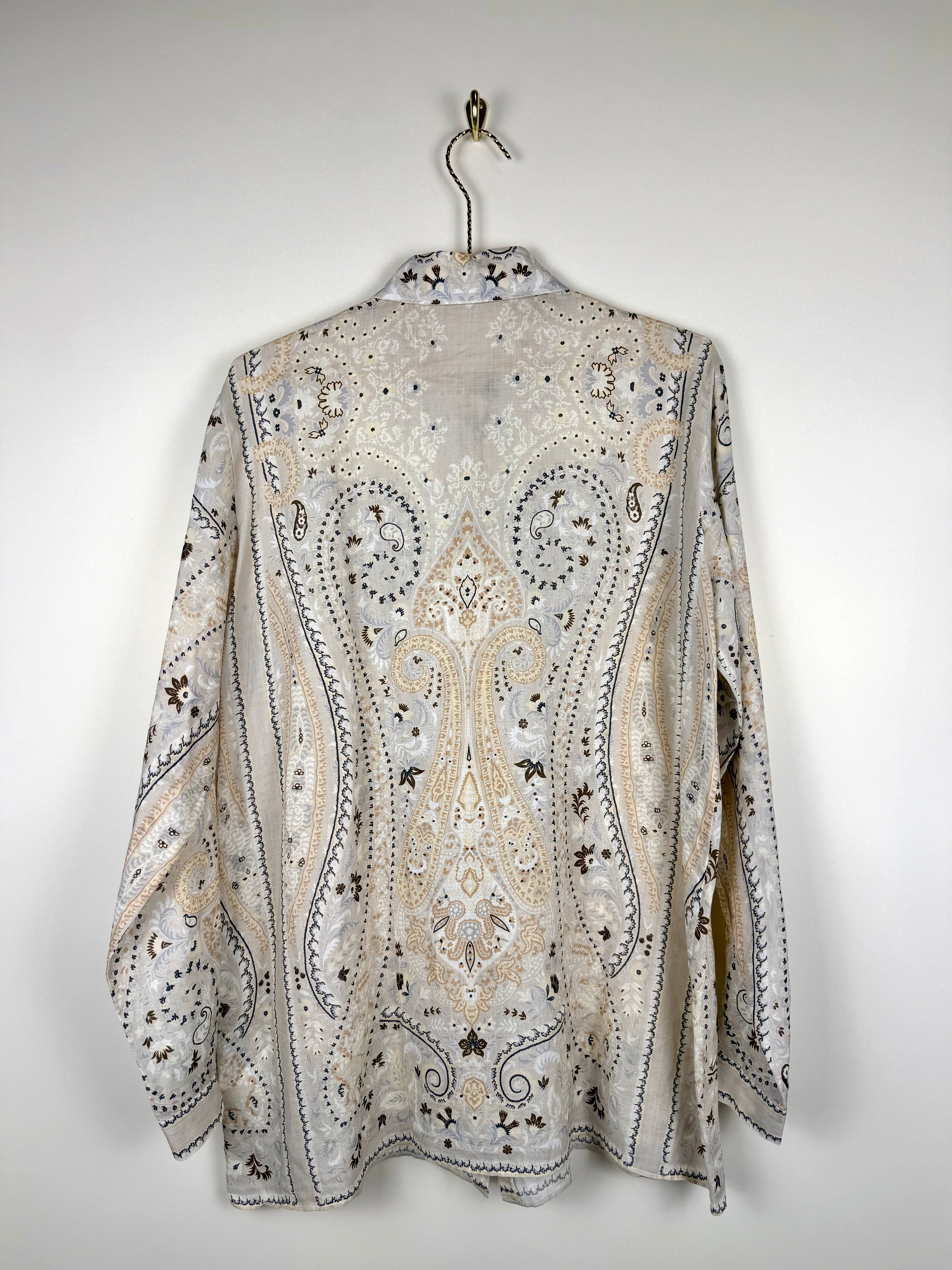 Etro Ramie Shirt Beige Multi Sz. 44 DE (48 IT)