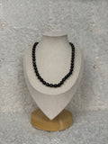 No Name Thin Necklace Freshwater Pearls Dark