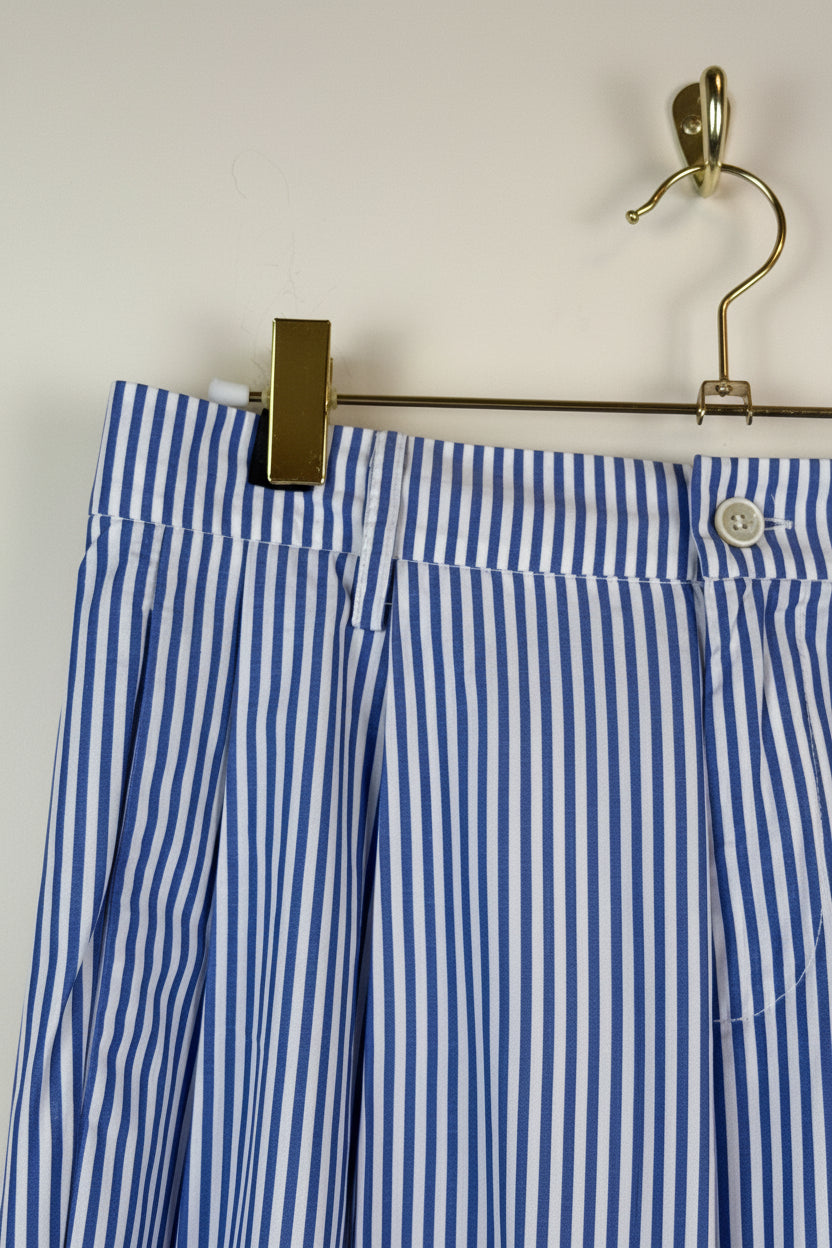 Ermanno Scervino Striped Cotton Pants Blue White Sz. 36 DE