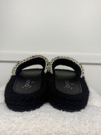 Chanel Slides Black Gold Sz. 39 EU
