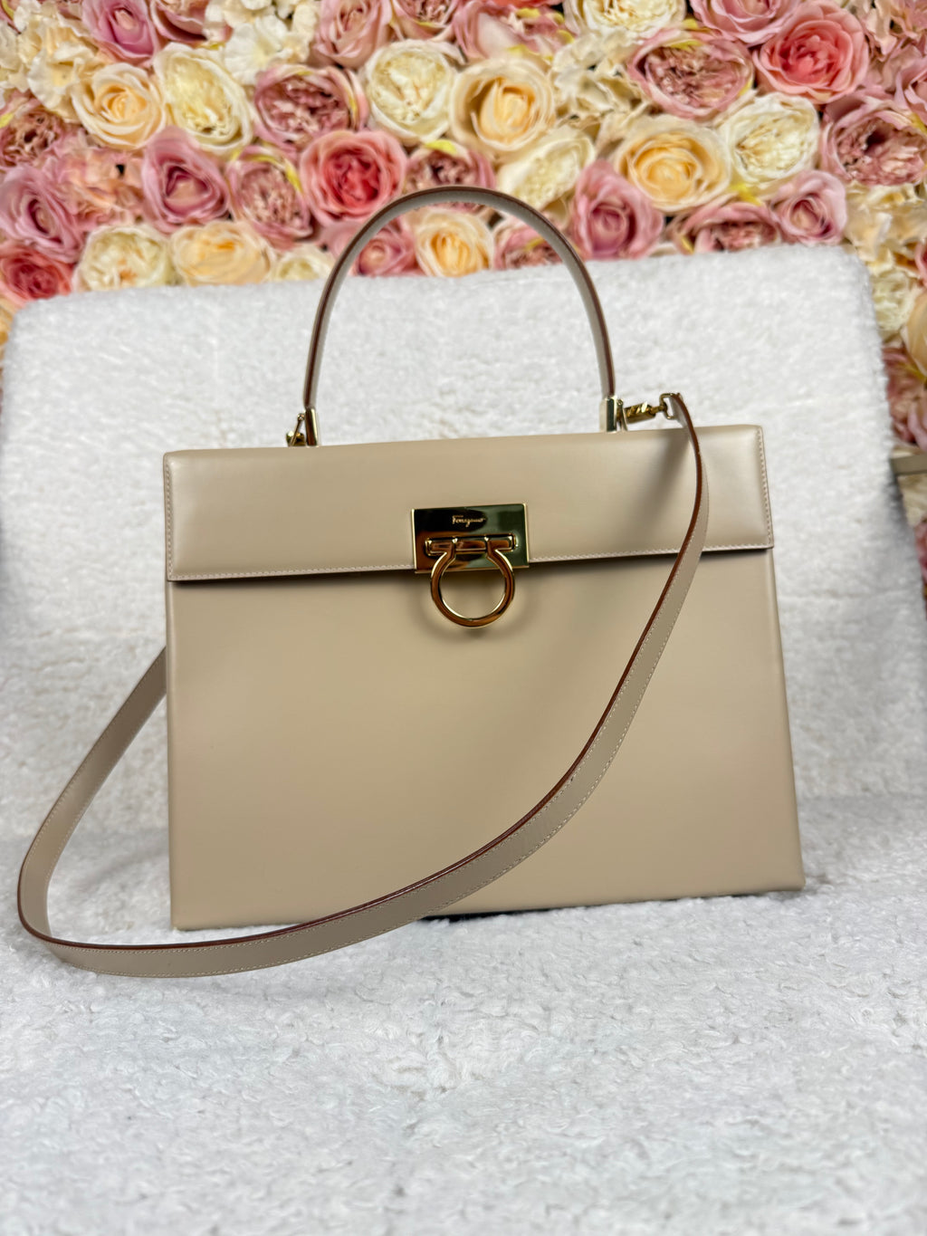 Ferragamo Top Handle Bag Beige