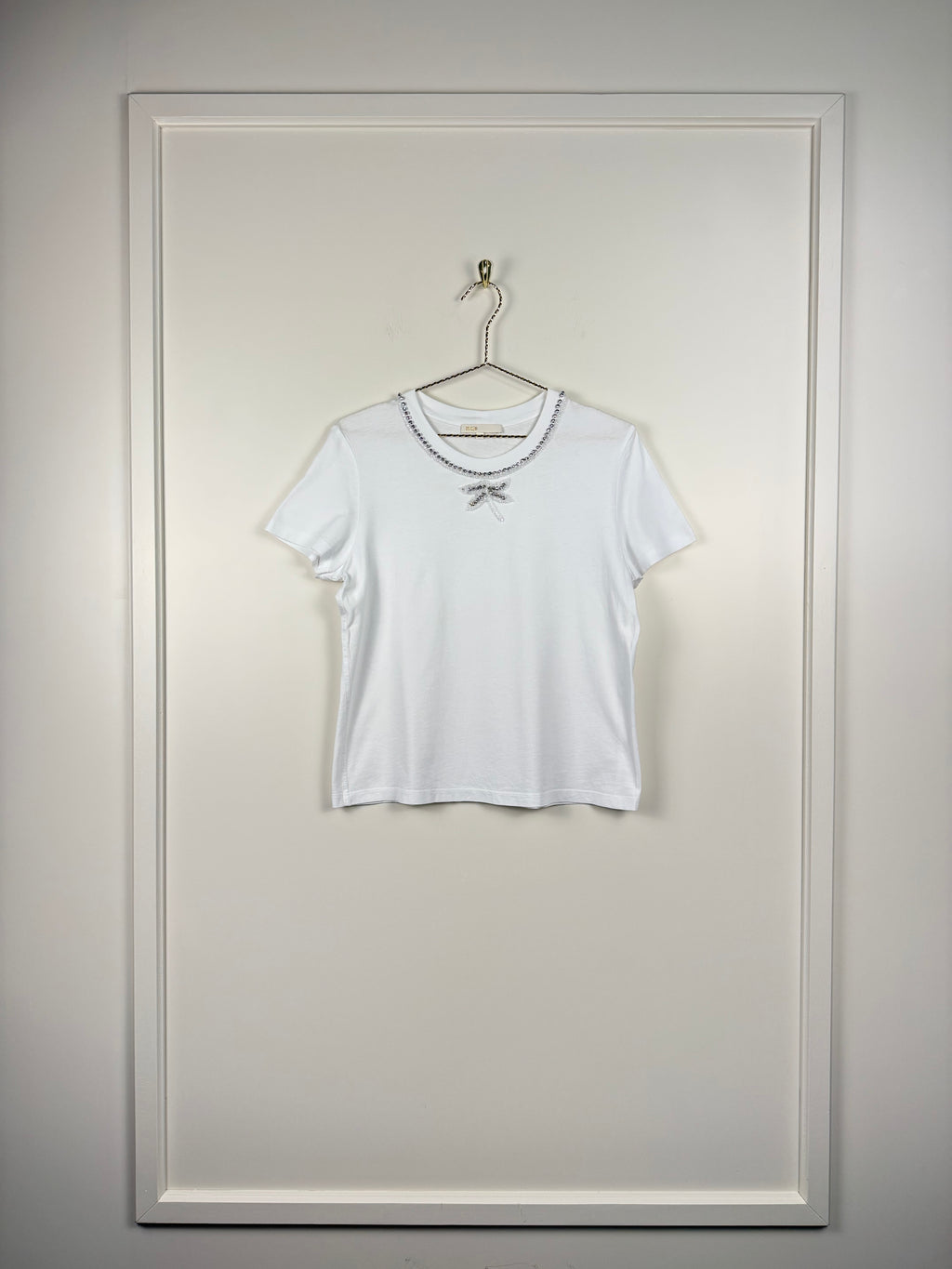 Maje T-Shirt mit Strass – Weiss – Gr. S (1)