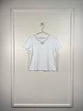 Maje T-Shirt mit Strass – Weiss – Gr. S (1)